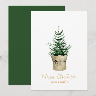 Invitación Estilo de boho del árbol de navidad acuarela