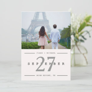 Invitación Estilo de calendario Fotos de fecha grande Guardar