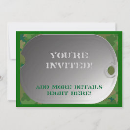 Invitación Estilo de camo Dog Tag