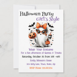 Invitación Estilo de Chica del partido Halloween