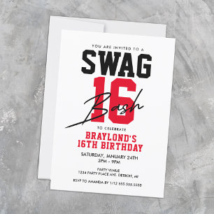 Invitación Estilo de Corro Varsity Cumpleaños 16