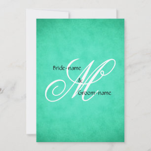 Invitación Estilo de cosecha verde monograma de matrimonio pe