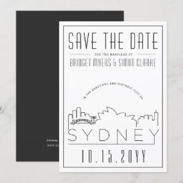Invitación Estilo de Deco de Boda de Sydney en la Ciudad Guar