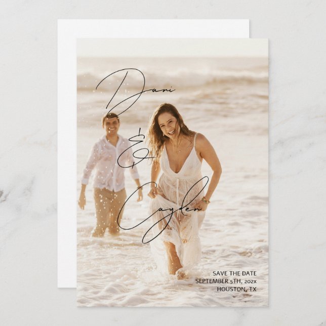 Invitación Estilo de escritura a mano de Moda casual Guardar  (Anverso / Reverso)