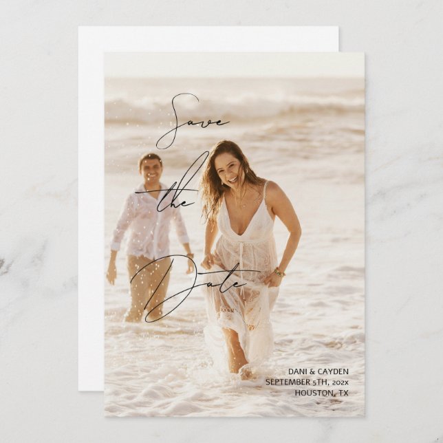 Invitación Estilo de escritura a mano de Moda casual Guardar  (Anverso / Reverso)