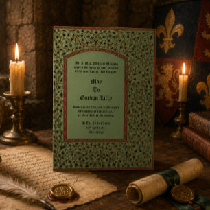 Invitación Estilo de follaje de viña de manuscrito iluminado 