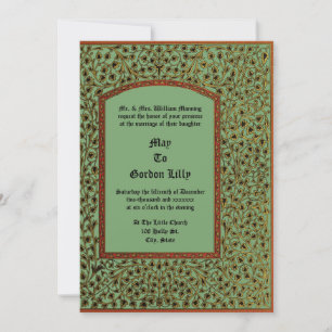 Invitación Estilo de follaje de viña de manuscrito iluminado