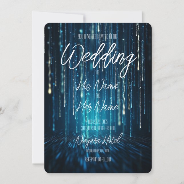Invitación Estilo de letra y texto personalizado - Ducha de e (Anverso)