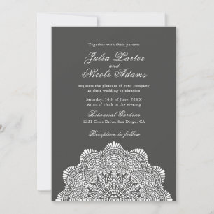 Invitación Estilo de Motivo Artístico Moderno Mandala de Boda