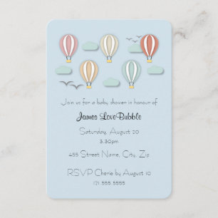 Invitación Estilo de papel de los globos de aire caliente de 