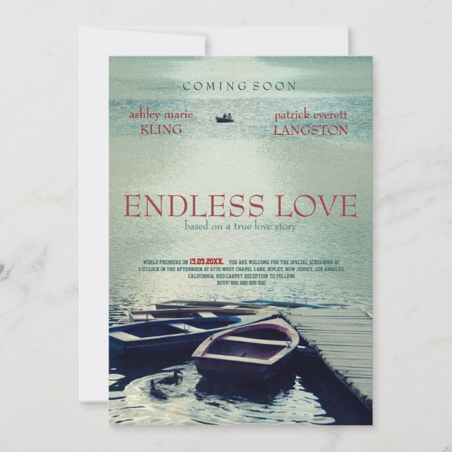 Invitación Estilo de película poster AMOR INALÁMBRICO (Anverso)
