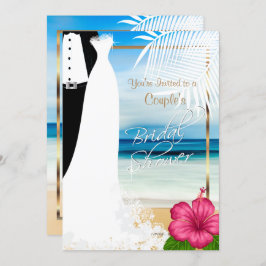 Invitación Estilo de playa de duchas nupciales para parejas