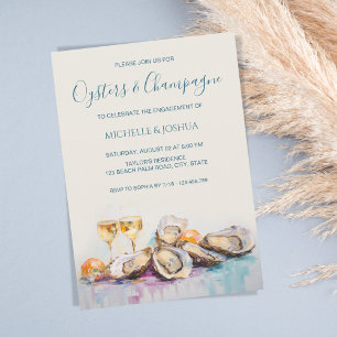 Invitación estilo de playa de ostiones de verano moderno