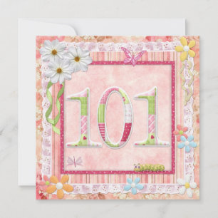 Invitación Estilo de reserva de recortes de cumpleaños 101