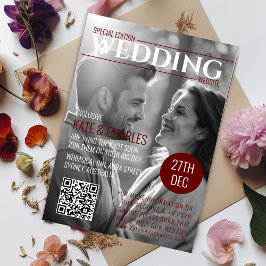 Invitación Estilo de revista Personalizado único Guardar fech