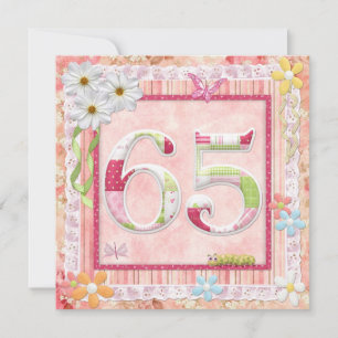 Invitación Estilo de scrapbooking de cumpleaños número 65
