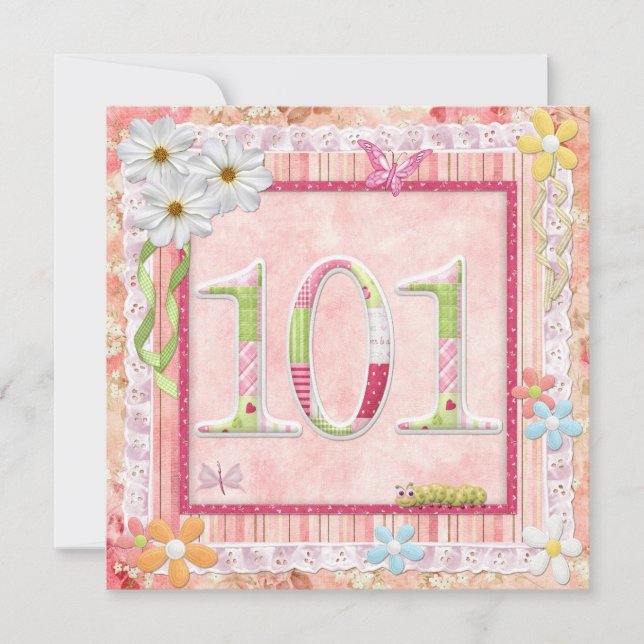 Invitación Estilo de scrapbooking de la fiesta de cumpleaños  (Anverso)