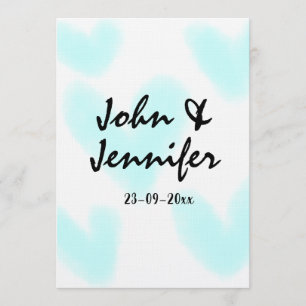 Invitación estilo de texto minimalista simple blanco corazón 