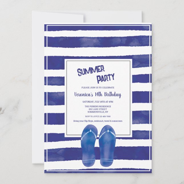 Invitación Estilo de verano (Anverso)