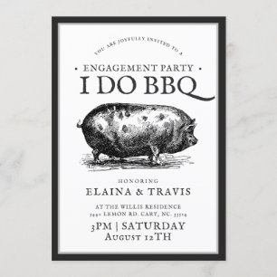 Invitación Estilo de vintage   I Do BBQ   Fiesta de compromis