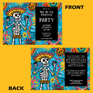 Invitación 💀 estilo Doodle Dia de los Muertos