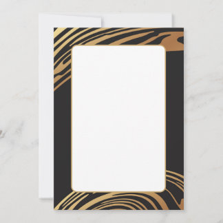 Invitación Estilo elegante negro y dorado - en blanco