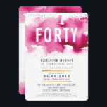 Invitación ESTILO fiesta DE 40 años INVITA color de agua rosa<br><div class="desc">Un diseño de invitación de moda para tu cumpleaños para cualquier edad - contáctame para cambiar el tipo de purpurina para ti! CONSEJO :: 1. Para cambiar/mover gráficos y fuentes y añadir más texto, pulse el botón "personalizar". - - - - - - - - - - - - -...</div>