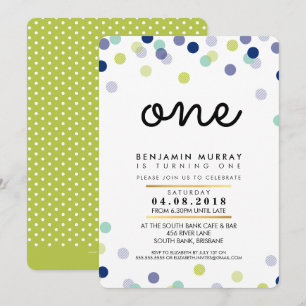 Invitación ESTILO fiesta de primer cumpleaños INVITE punto de