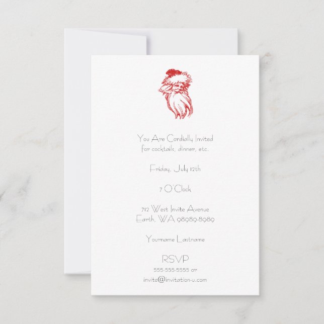 Invitación Estilo flauta de Santa con problemas (Anverso)