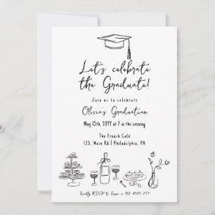 Invitación Estilo francés Graduación Brunch Luncheon Cena