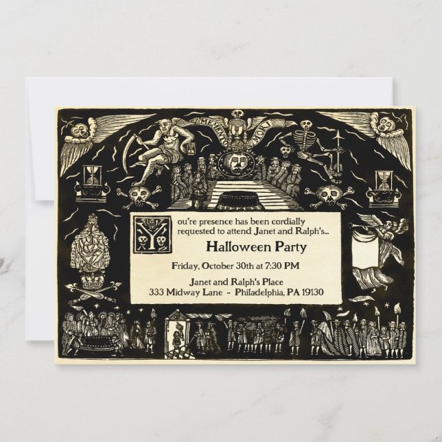 Invitación Estilo Funeral de Personalizable Vintage (Anverso)