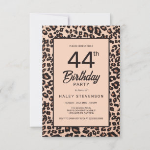 Invitación Estilo Impreso Animal Leopardo de Moda Cumpleaños