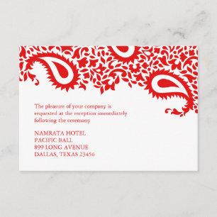 Invitación Estilo indio de Paisley de la recepción que casa