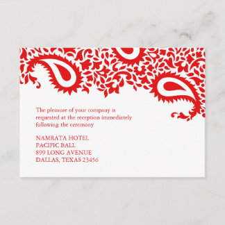 Invitación Estilo indio de Paisley de la recepción que casa