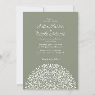Invitación Estilo Mandala de Boda Art Déco Ornamentado Clásic