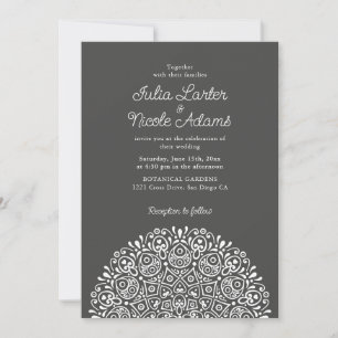 Invitación Estilo Mandala de Boda Art Déco Ornamentado Clásic