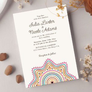 Invitación Estilo Mandala de Boda Art Déco Ornamentado Clásic