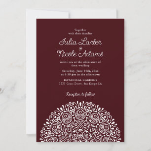 Invitación Estilo Mandala de Boda Art Déco Ornamentado Clásic