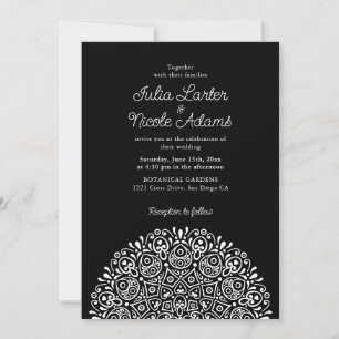Invitación Estilo Mandala de Boda Art Déco Ornate Clásico