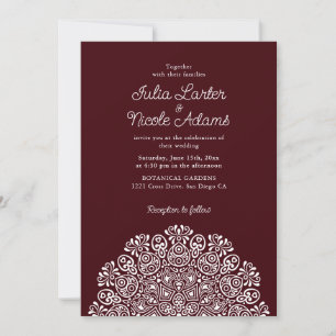 Invitación Estilo Mandala de Boda Art Déco Ornate Clásico