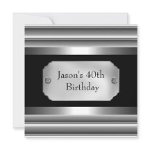 Estilo Metal Cromo Negro Plateado Hombres 40