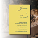 Invitación Estilo minimalista | Boda de fuentes caligráficas<br><div class="desc">Estilo minimalista | Lemon Chiffon Background y Dark Slate Grey Retro Romántico Typewriter Font con detalles del sitio web RSVP Invitación a la boda</div>