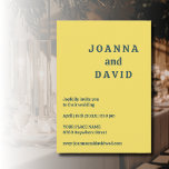 Invitación Estilo minimalista | Boda de tipos de máquina retr<br><div class="desc">Estilo minimalista | Lemon Chiffon Background y Dark Slate Gray Retro Typewriter Font con detalles del sitio web RSVP Invitación a la boda</div>