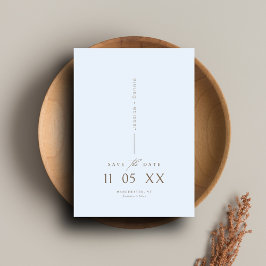 Invitación Estilo minimalista elegante de escritura azul clar