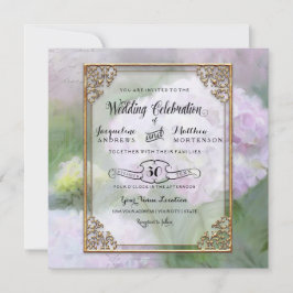 Invitación Estilo Monet Hidrangea Arte Floral Tipografía de o