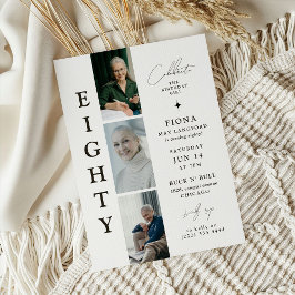 Invitación Estilo OCHENTA Tira de Fotos Cumpleaños 80