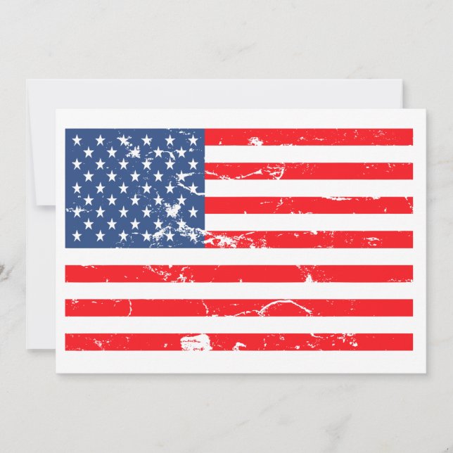 Invitación Estilo perturbado Fiesta de bandera de Estados Uni (Anverso)