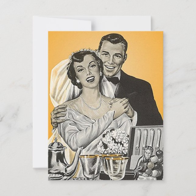 Invitación estilo retro Invitación Parejas Ducha (Anverso)