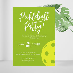 Invitación Estilo retro Neon Lime Tema de pelota de futbolist