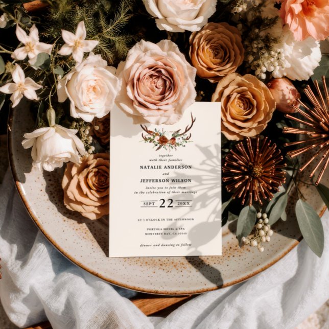 Invitación Estilo rústico terracota floral elegante moderno  (Subido por el creador)